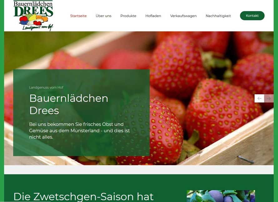 Wordpress Webdesign Referenz: Homepages für Bauernlädchen Drees in Coesfeld - Lette