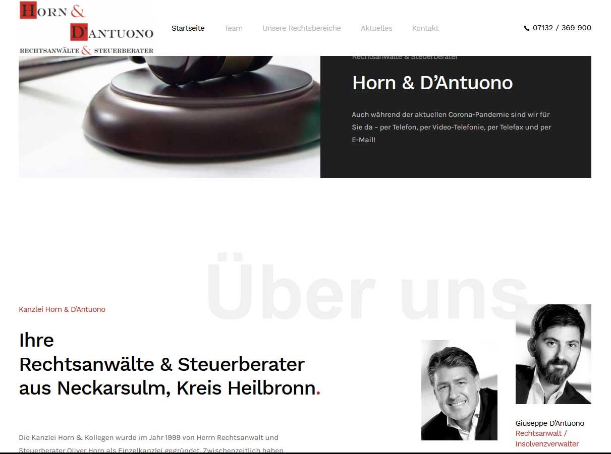 Wordpress Webdesign Referenz: Homepages für Rechtsanwaltskanzlei in Neckarsulm