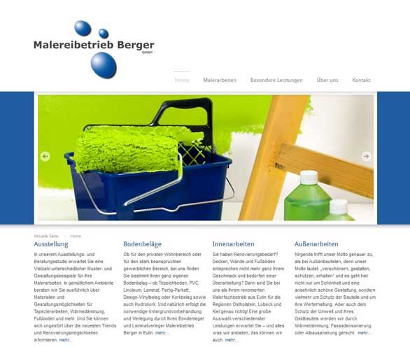 Joomla Webdesign Referenz: CMS Homepage für Malereibetrieb in Eutin