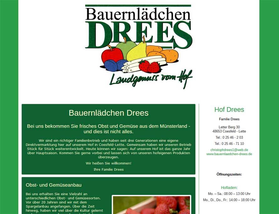 Webdesign Referenz Homepage: Webvisitenkarte für Bauernlädchen