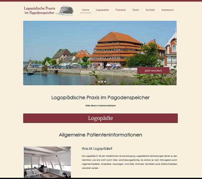 Onepage Homepage für Praxis für Logopädie im Pagodenspeicher in Neustadt i.H.