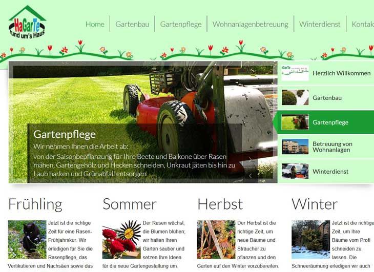 Joomla Webdesign Referenz: CMS Homepage für Gartenbaubetrieb in Neustadt