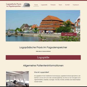 Onepage Homepage für Praxis für Logopädie im Pagodenspeicher in Neustadt i.H.