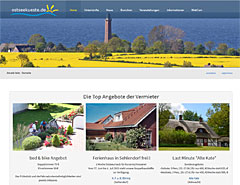 Screenshot Joomla Webdesign Portal Homepage für Urlaubsportal ostseekueste.de