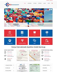 Screenshot Joomla Webdesign Portal Homepage für Firmenhomepage consa-spedition.de